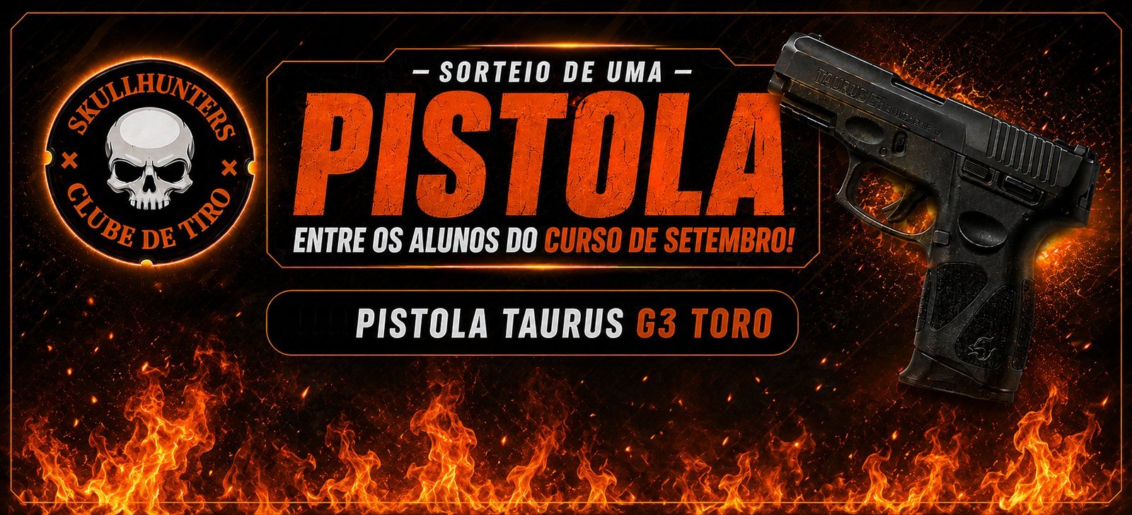 Sorteio de uma pistola Taurus G3 Toro entre os alunos do curso de setembro