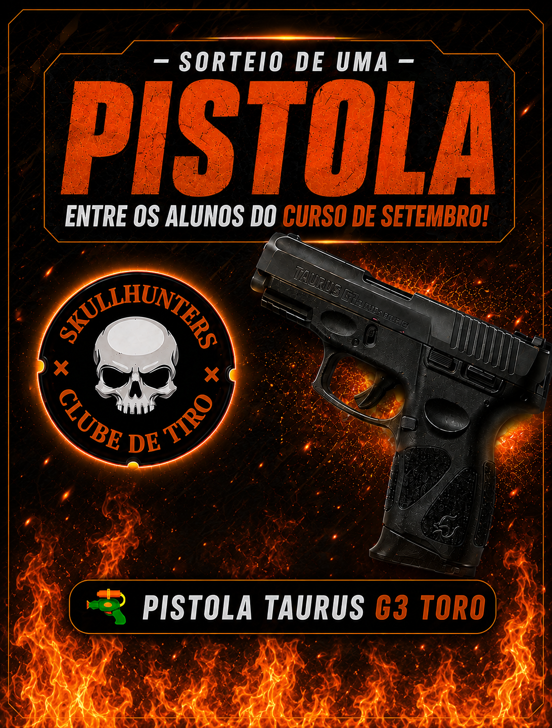 Sorteio de uma pistola Taurus G3 Toro entre os alunos do curso de setembro